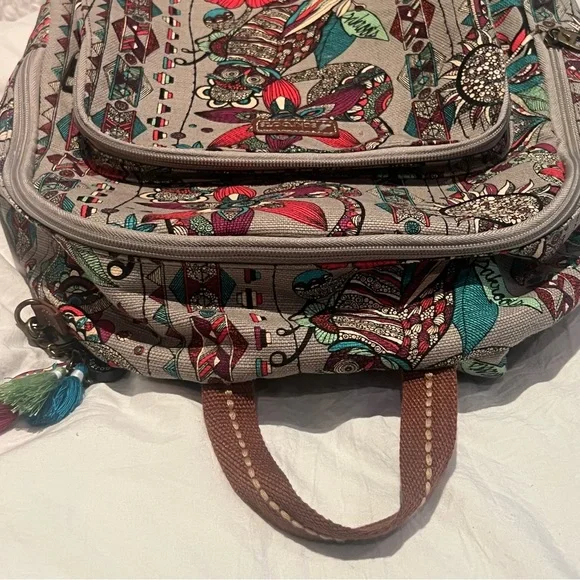 Sakroots Owl print Artists Circle Women's Backpack - Picture 13 of 16